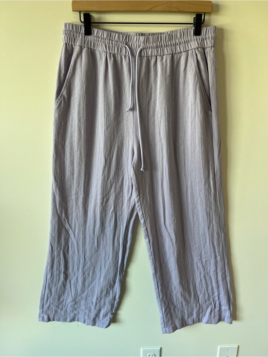 HALARA Pants - Halara Linen Relaxed Drawstring Pants Light Lavender Wide Leg Pockets
